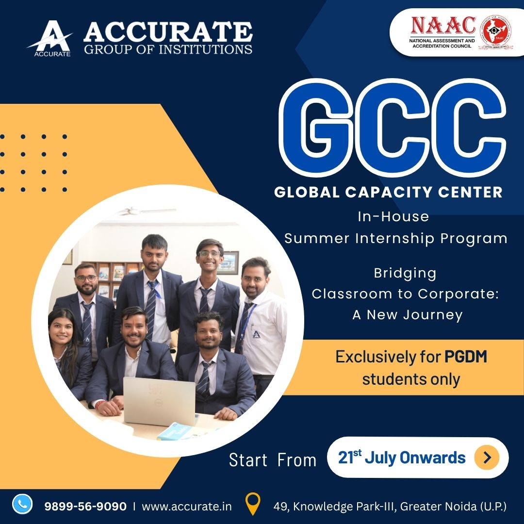 Global Capacity Center GCC Summer Internship Launch for PGDM Students